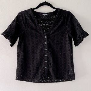 Madewell Button Front Eyelet Top
